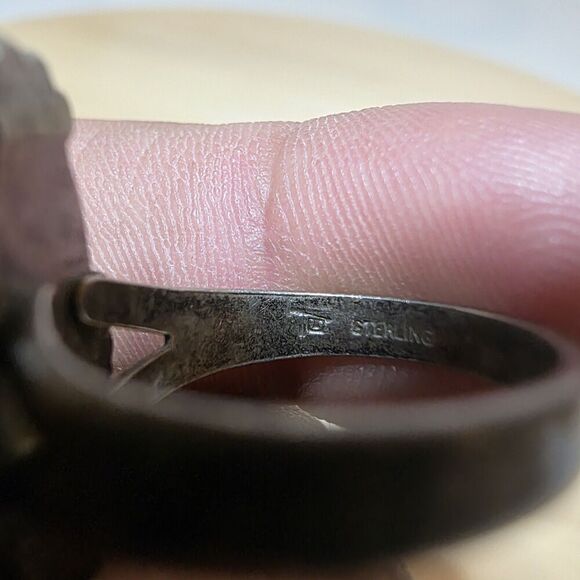 Vintage J. Bell Sterling Silver Navajo Turquoise Ring Size 7 Weighs 4 Grams - Picture 7 of 10